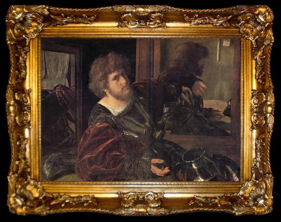 framed  Giovanni Gerolamo Savoldo Autoportrait ditautrefois Portrait de Gaston de Foix, ta009-2